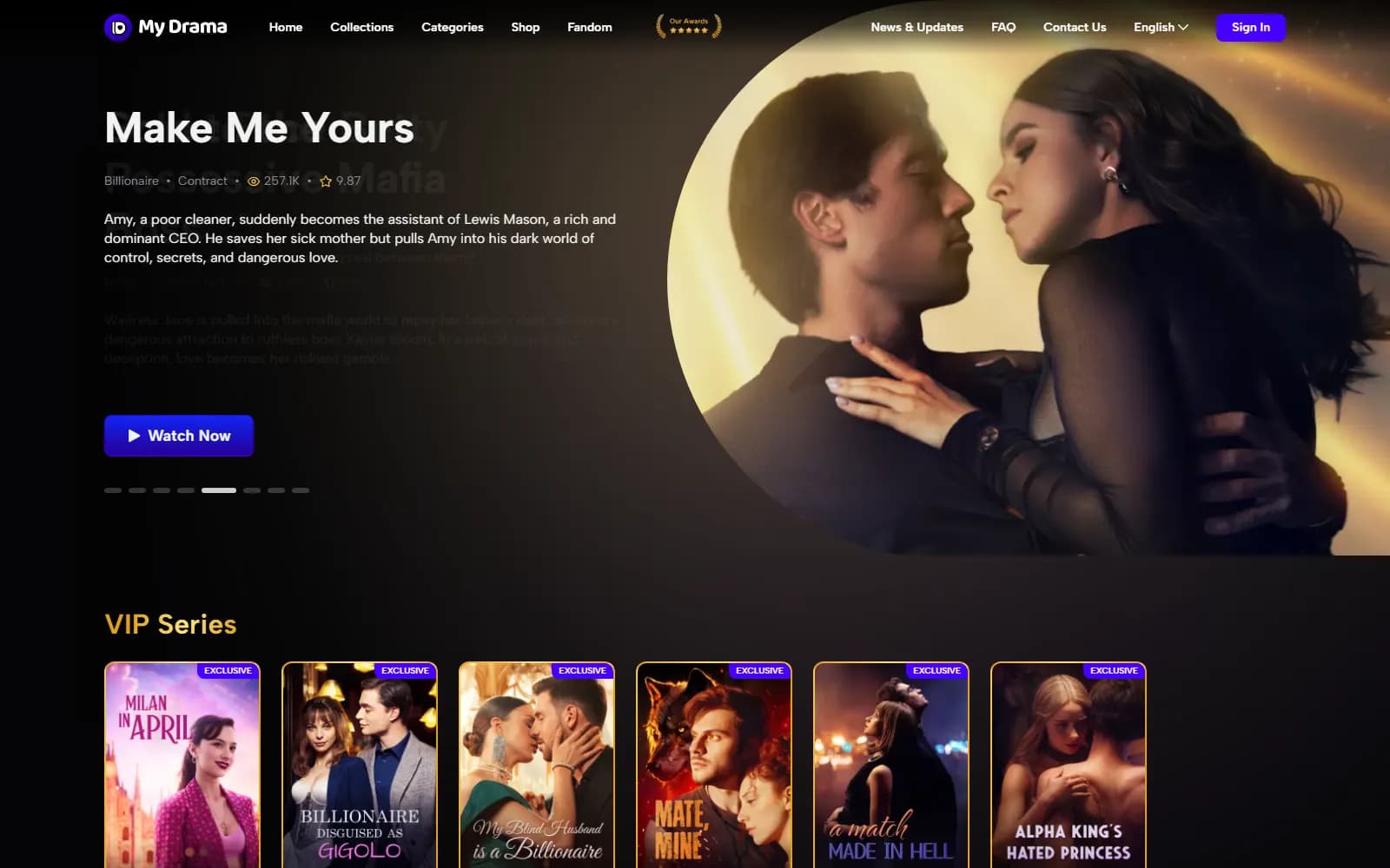 My Drama official homepage (my-drama.com) — screenshot from September 2026