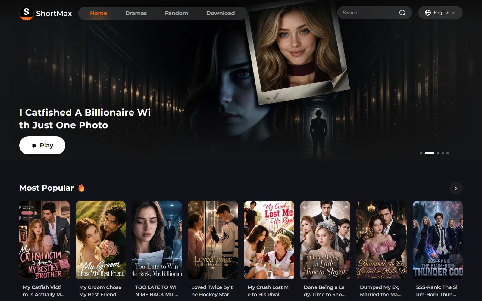 ShortMax official homepage (shorttv.live) — screenshot from September 2026